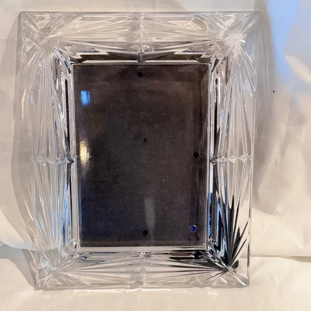 Vintage Lead Crystal Picture Frame Mikasa 5x7 Celebrity Art Deco 90s Regency